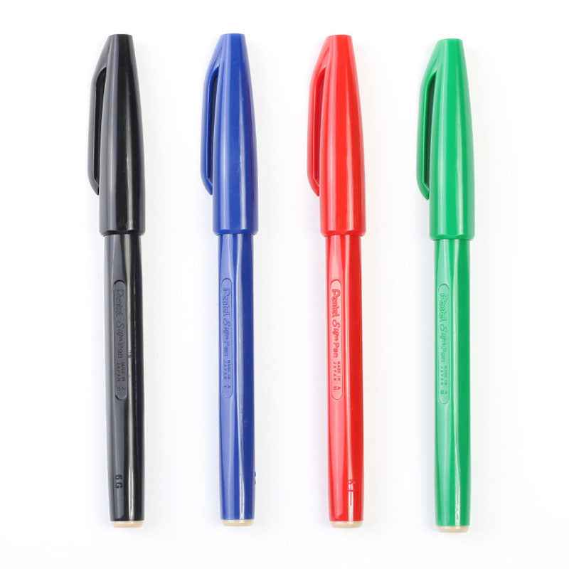 Pentel S520 Sign Pen Fiber Tip 2.0 mm, 4 Pack 4 Mixed