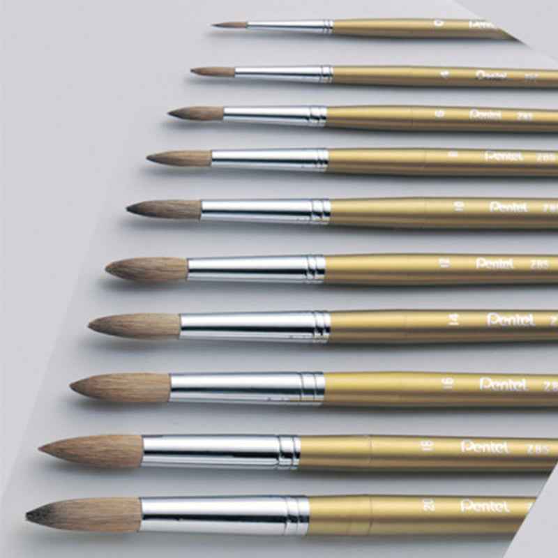 Pentel ZBS1 Horse Hair Watercolor Brush Round (No.12) - 2 Pack