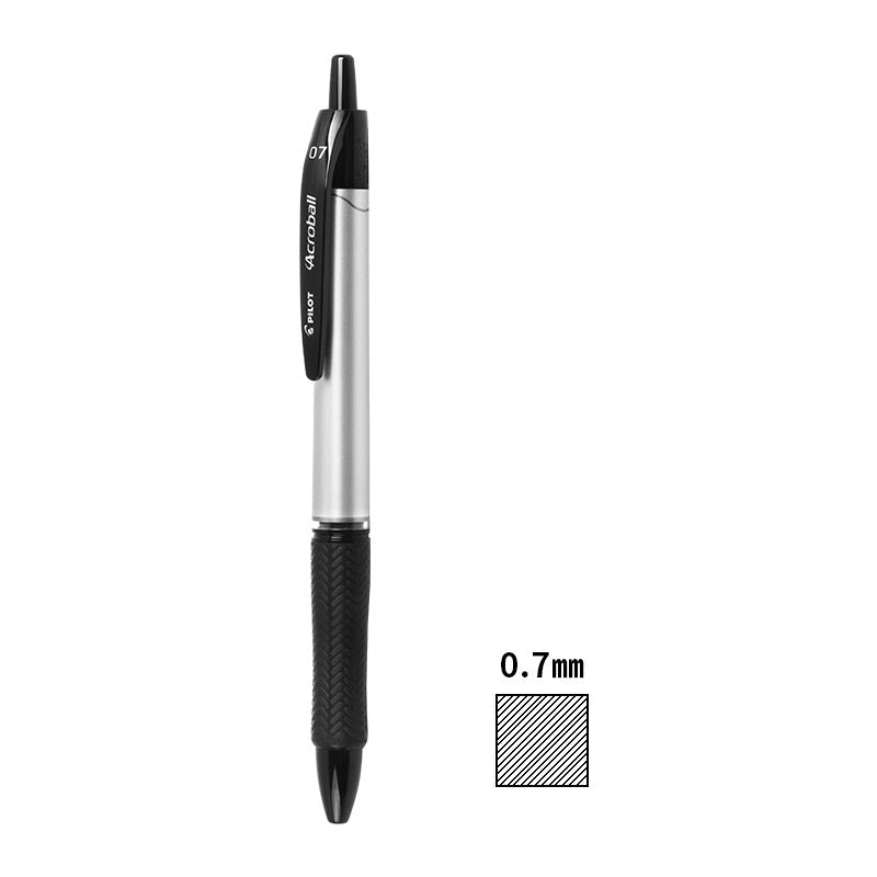 2pcs Pilot Acroball T Series Black Ballpoint Pen 0.3mm/0.5mm/0.7mm Silver 0.7mm