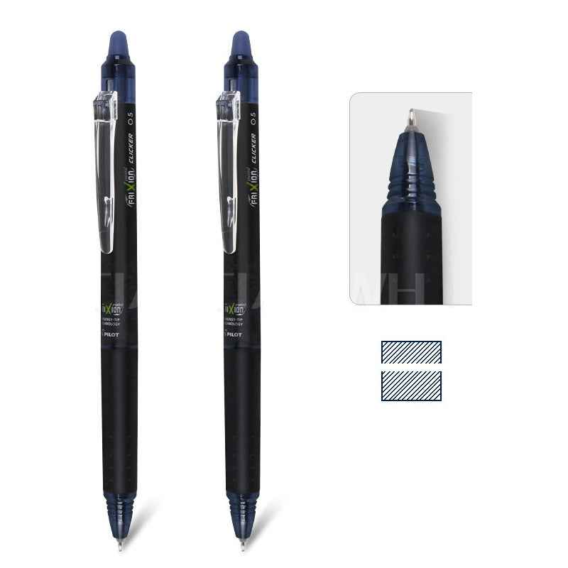 Pilot BLRT-FRP5 Frixion Point Clicker 0.5mm Rollerball Pen - 2 Pack Blue Black