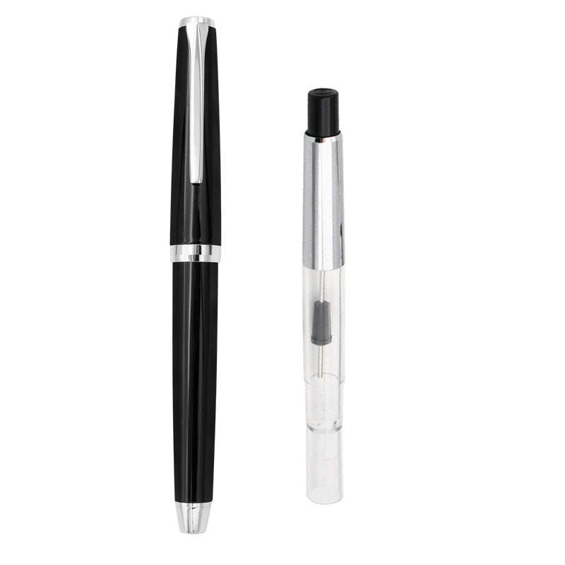 Pilot Elabo Fountain Pen - Black/Red - 14k Soft Fine/Medium Nib Black
