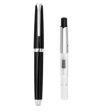 Pilot Elabo Fountain Pen - Black/Red - 14k Soft Fine/Medium Nib Black
