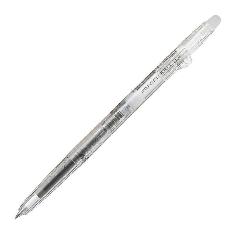 Pilot Frixion Ball Slim Erasable Gel Pen 0.38mm - CLEAR BODY - 3 Pack Black