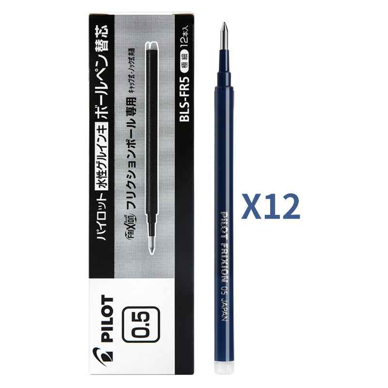 Pilot FriXion Ball Gel Pen Refill - 0.5mm Black/Red/Blue Ink 12 Pack Blue Black