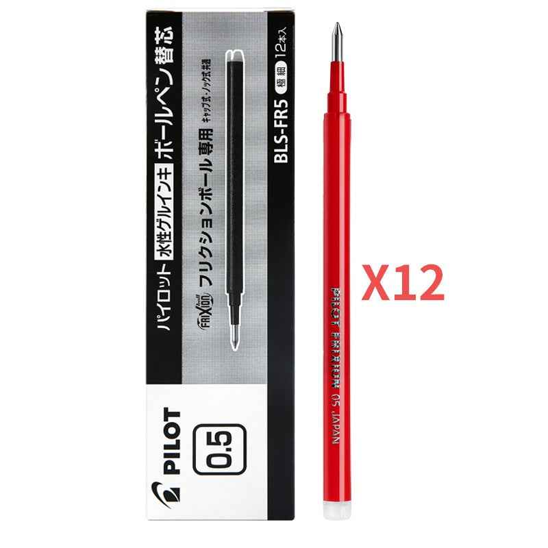 Pilot FriXion Ball Gel Pen Refill - 0.5mm Black/Red/Blue Ink 12 Pack Red
