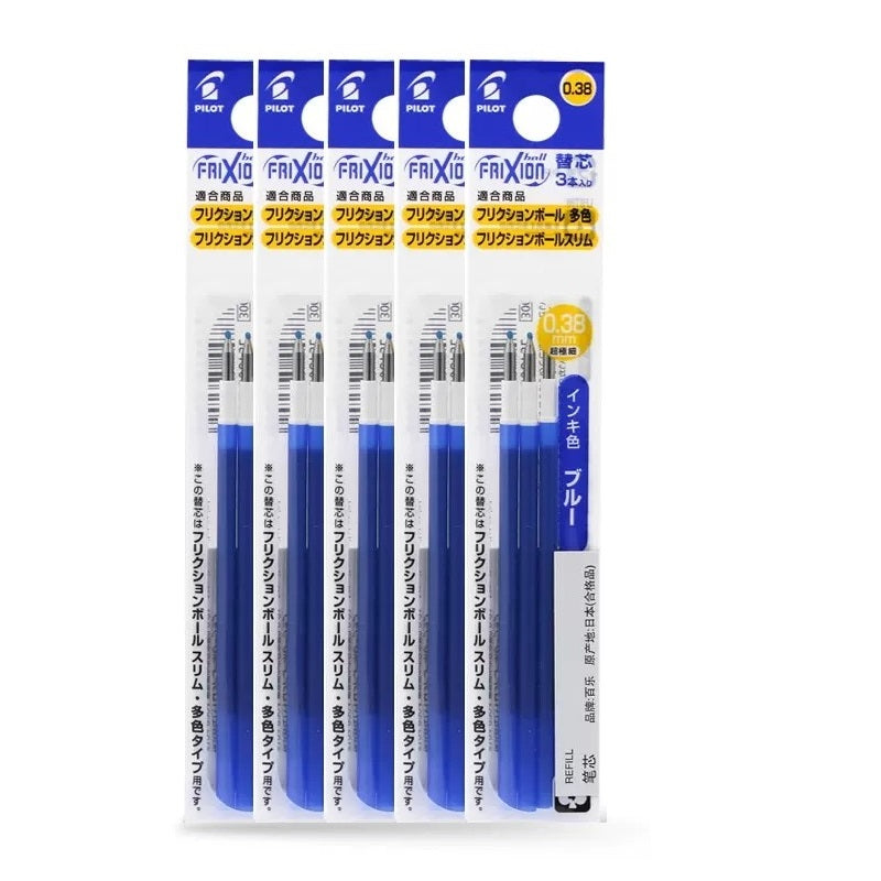 Pilot FriXion Ball Slim 0.38mm Refill 15pcs Set - Red/Blue/Black 15 Blue