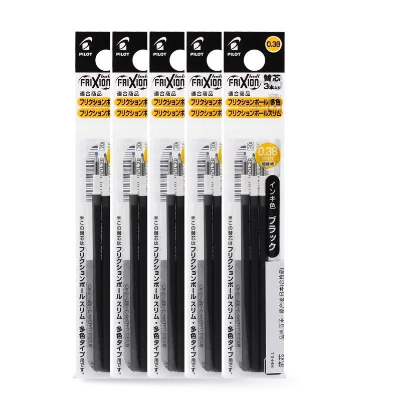 Pilot FriXion Ball Slim 0.38mm Refill 15pcs Set - Red/Blue/Black 15 Black