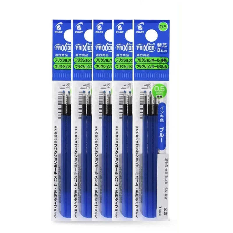 Pilot FriXion Ball Slim 0.5mm Refill 15pcs Set - Red/Blue/Black 15 Blue