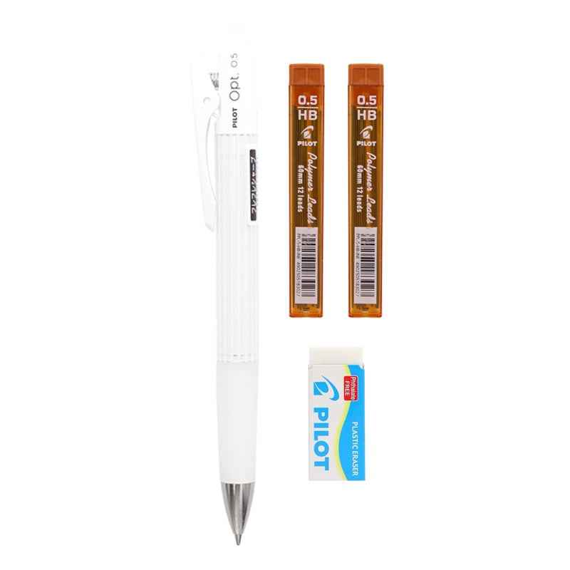 Pilot Fure Opt Shaker Mechanical Pencil 0.5mm with Refill Leads Eraser SP White