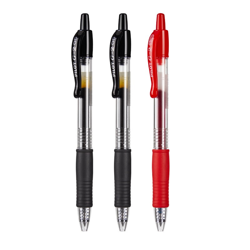 Pilot G2 Retractable Gel Pens- 0.7mm 3 Pack 2 Black 1 Red