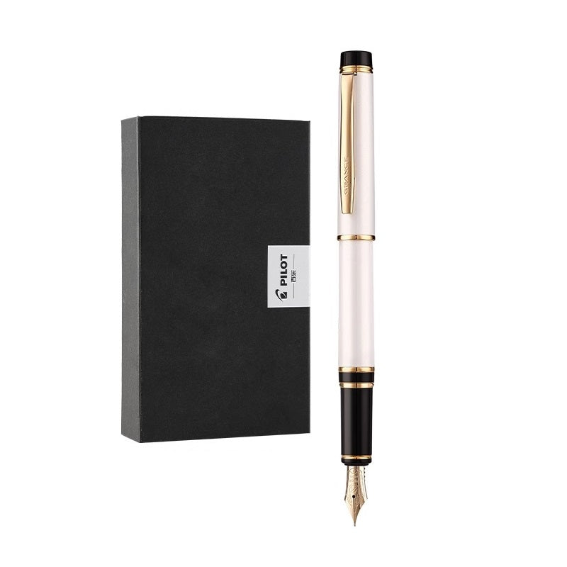 Pilot Grance Fountain Pen 14K Gold Fine Nib Pearl White