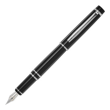 PILOT Grance Fountain Pen,Silver Alloy Fine Nib Black