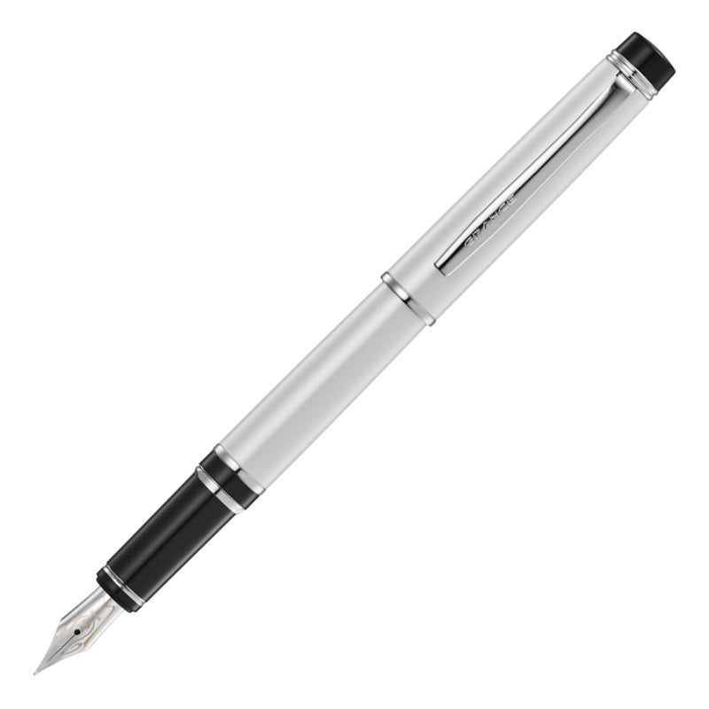 PILOT Grance Fountain Pen,Silver Alloy Fine Nib Black