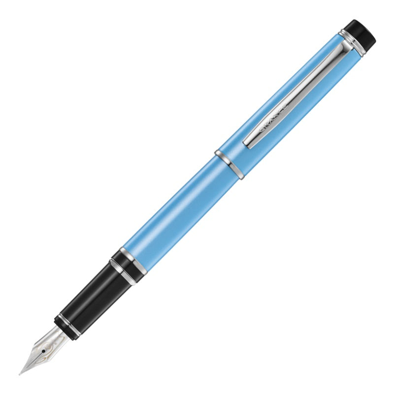 PILOT Grance Fountain Pen,Silver Alloy Fine Nib Sky Blue