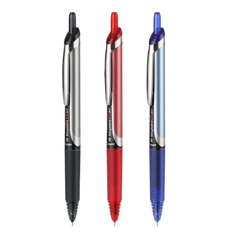 Pilot Hi-Tecpoint V5 0.5mm Retractable Liquid Ink Rollerball Pen 3PCS 3 Black