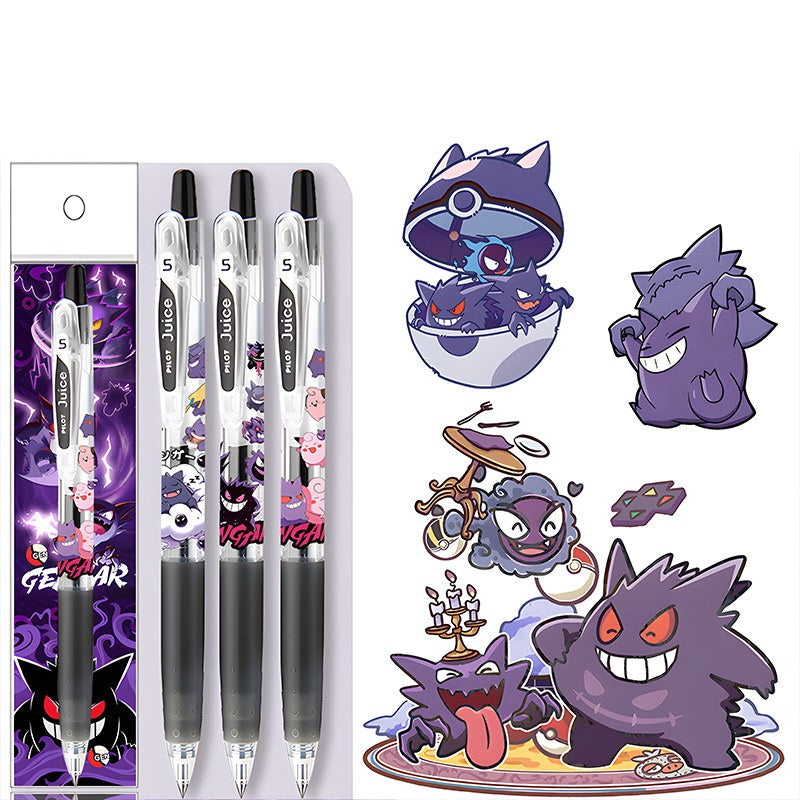 Pilot Juice x Pokemon Gengar Gel Pen - 0.5mm Black Ink - 3 Pack