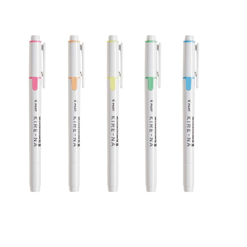 Pilot Kire-Na Dual Tip Highlighter - Set of 5 Colors Basic
