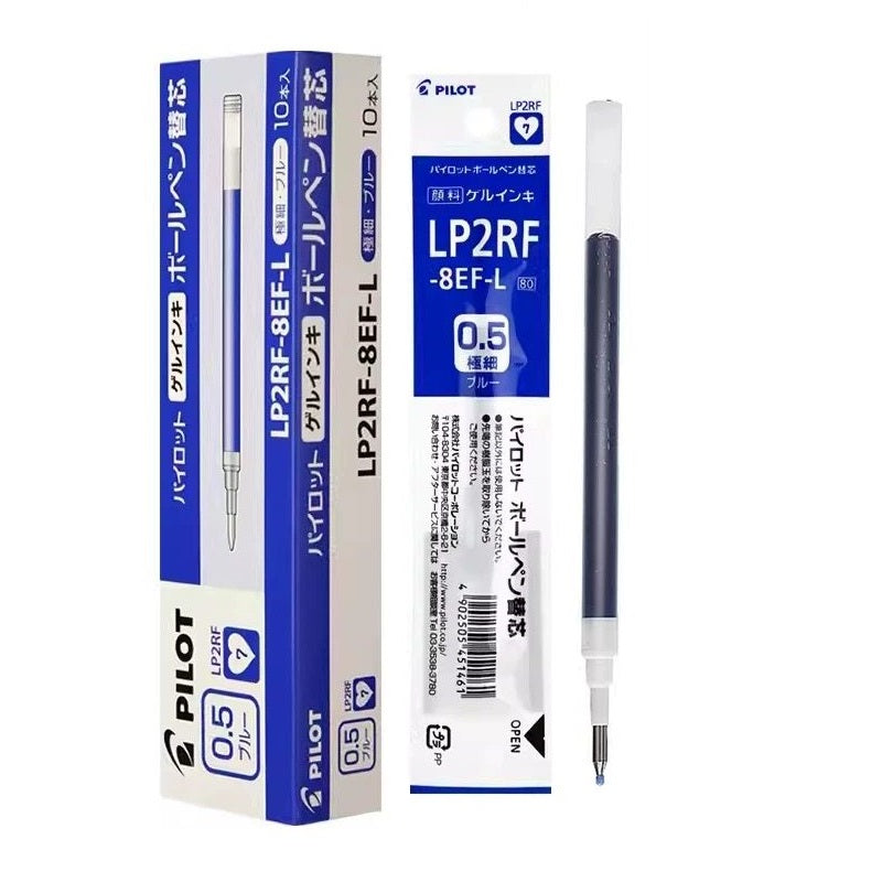 Pilot LP2RF-8EF Gel Pen Refill - 0.5mm - Black/Red/Blue - 10 Pack Blue