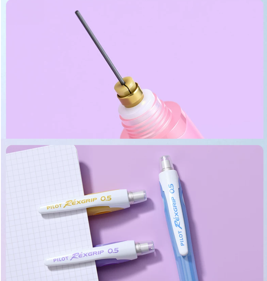 Pilot Rexgrip HRG-10R 0.5 mm Mechanical Pencils, 5-Colour Set