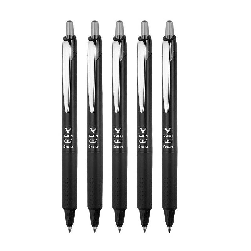 Pilot Water-Based Ballpoint Pen V Corn Knock 0.5mm Black 5/10PCS 5pcs