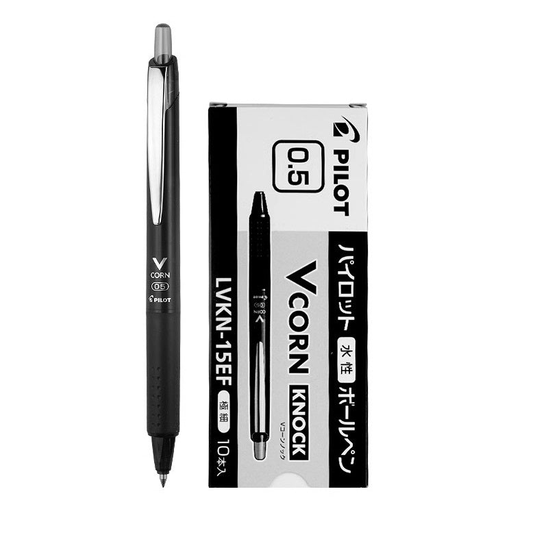 Pilot Water-Based Ballpoint Pen V Corn Knock 0.5mm Black 5/10PCS 10pcs