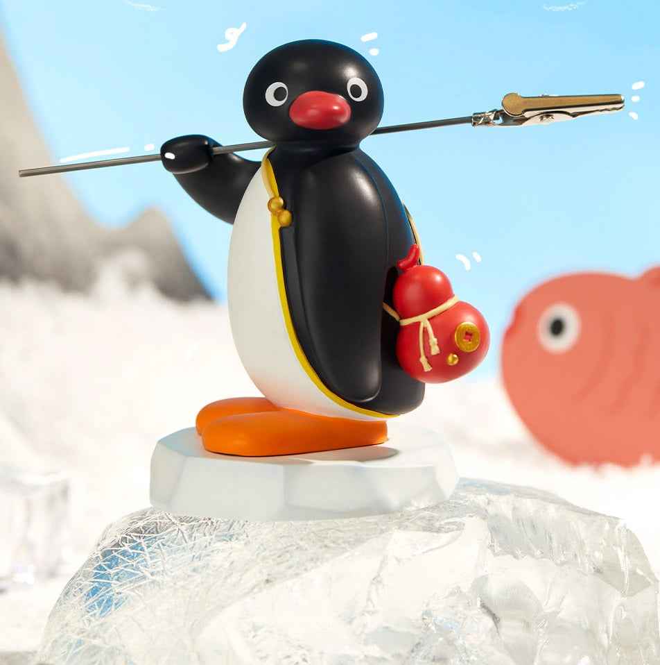 Pingu Penguin Cute Memo Clip with Fish-Shaped Sticky Notes