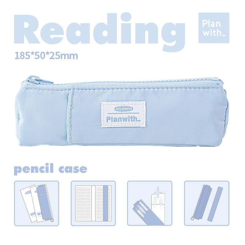 Planwith Pen Pouch Elastic Strap for Notebook Attachment Bookmark Blue