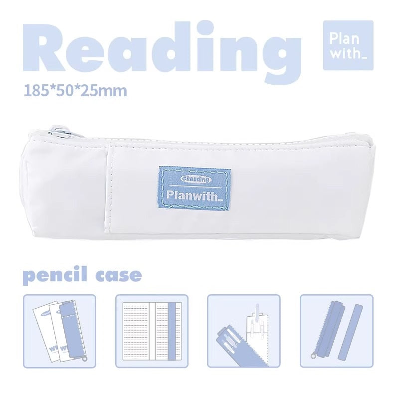 Planwith Pen Pouch Elastic Strap for Notebook Attachment Bookmark White