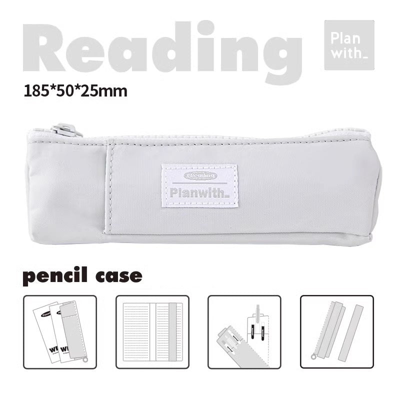 Planwith Pen Pouch Elastic Strap for Notebook Attachment Bookmark Grey