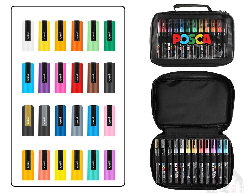 Uni Posca Paint Marker PC-3M - 24 Color with Carrying Bag