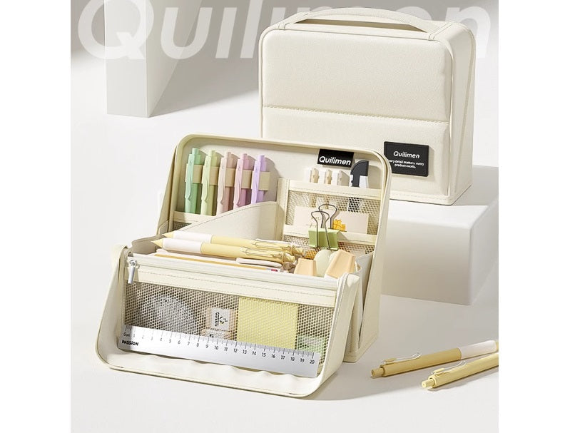 Quilimen Magnetic Stand-Up Pencil Case Stationery Organizer Black