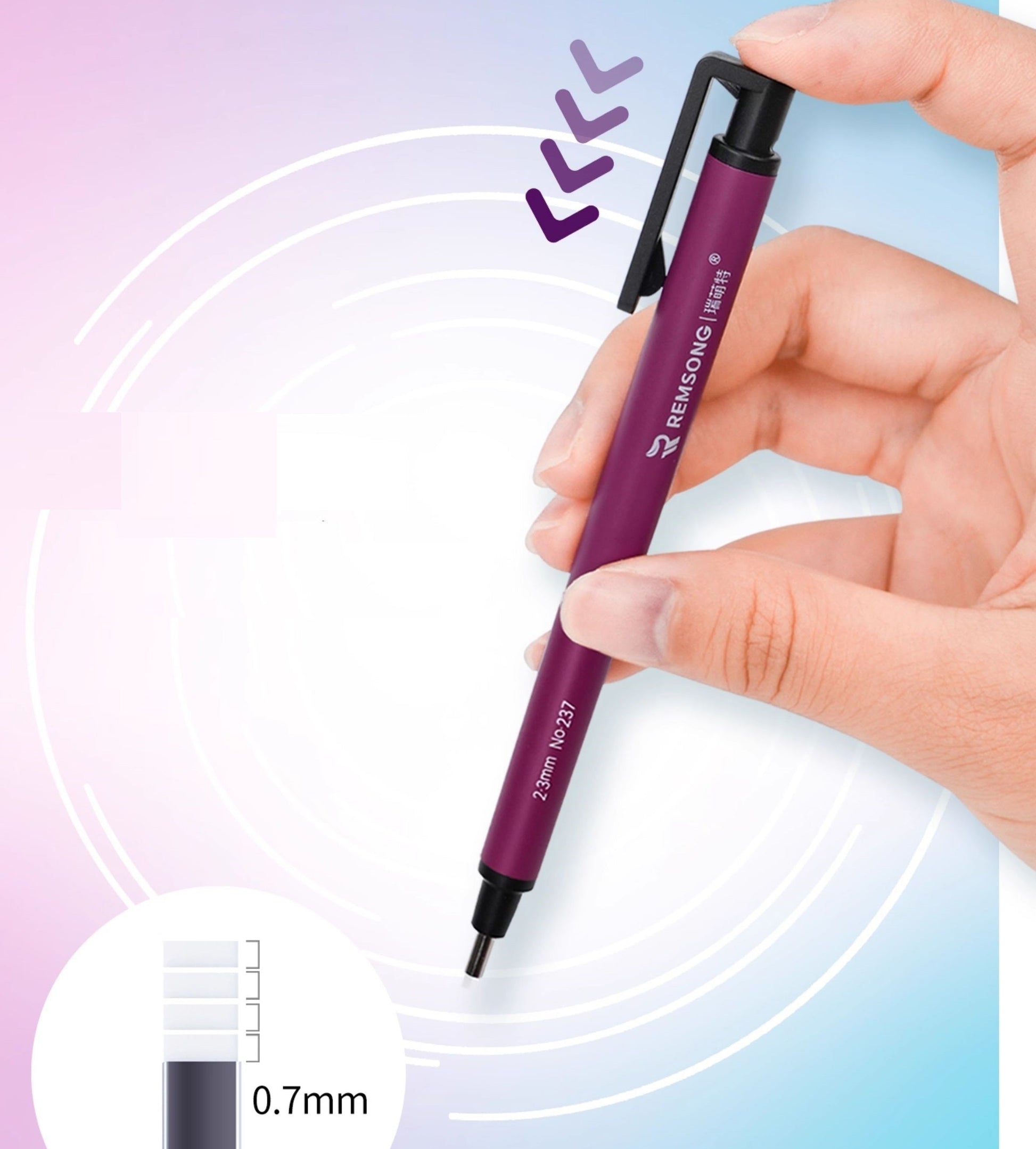 REMSONG Pen Style Eraser with Refills,Square & Round Tip