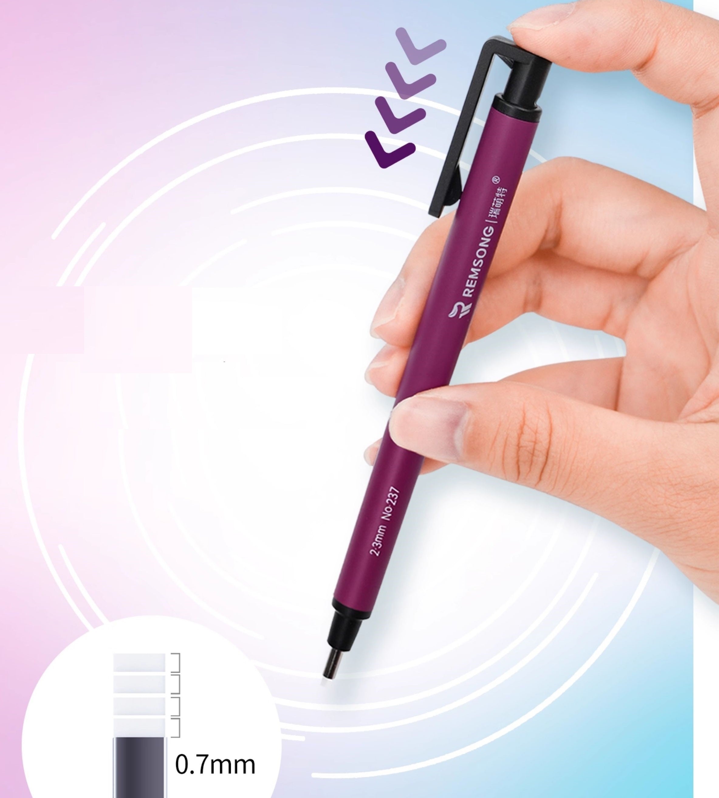 REMSONG Pen Style Eraser with Refills,Square & Round Tip