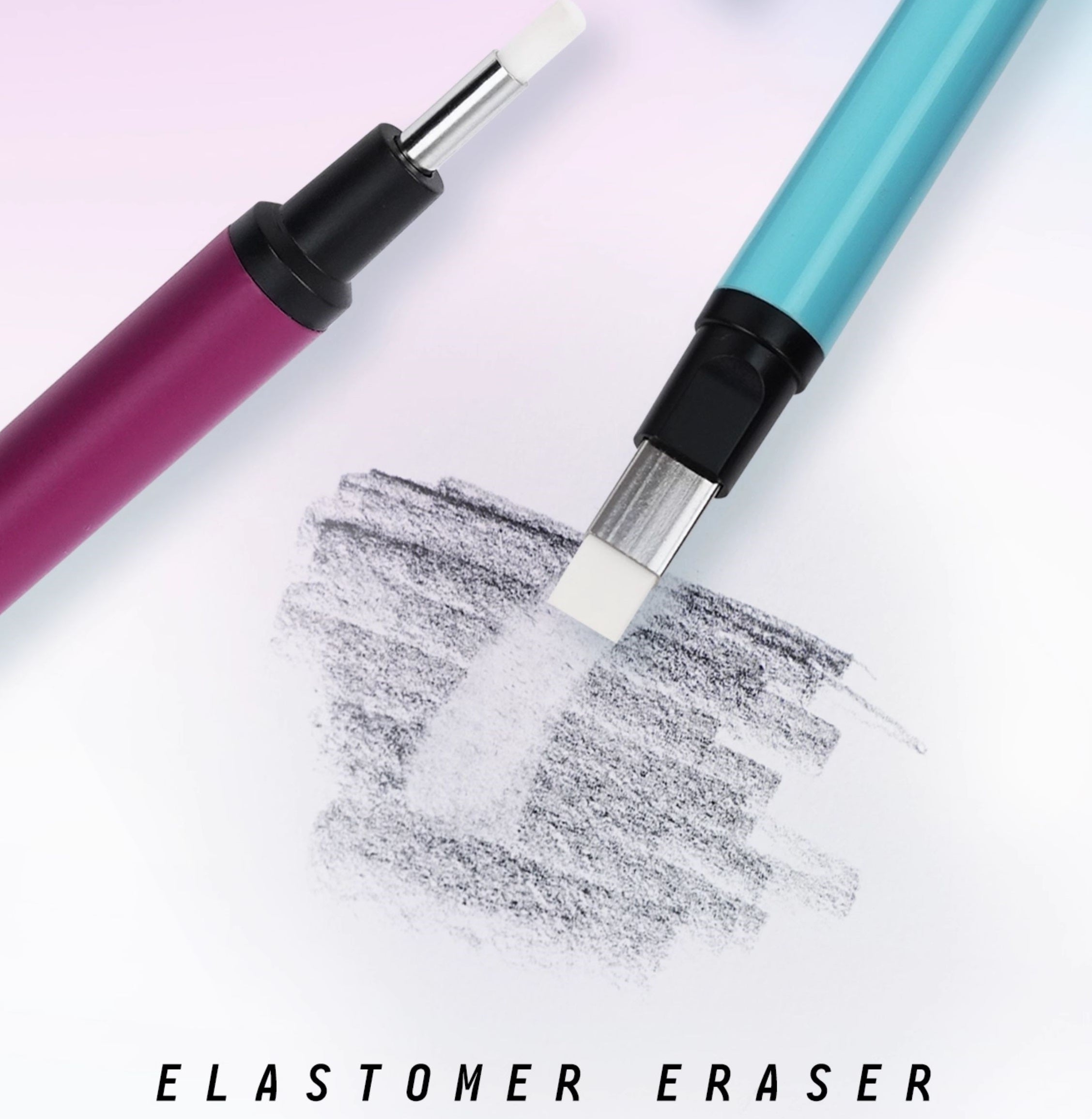 REMSONG Pen Style Eraser with Refills,Square & Round Tip
