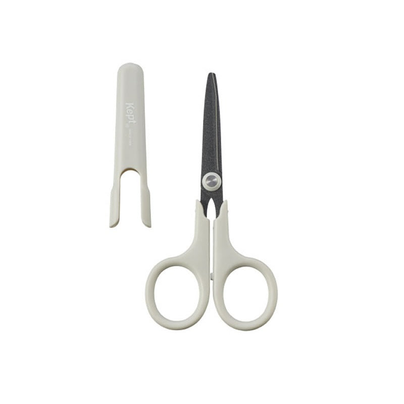 Raymay Kept Mini Non-Stick Scissors – Fluorine-Coated Blades | Kids Craft & DIY Scissors | W53 × H107 × D10mm | Made in Japan Beige