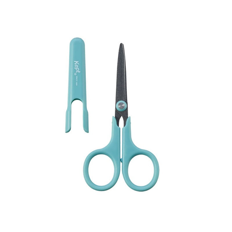 Raymay Kept Mini Non-Stick Scissors – Fluorine-Coated Blades | Kids Craft & DIY Scissors | W53 × H107 × D10mm | Made in Japan Green