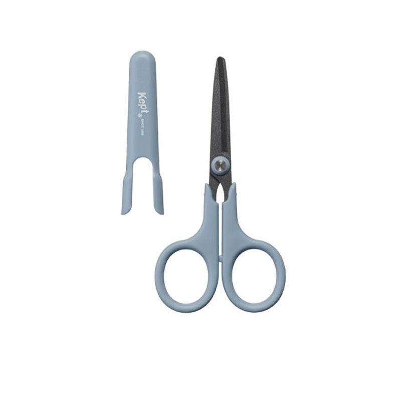 Raymay Kept Mini Non-Stick Scissors – Fluorine-Coated Blades | Kids Craft & DIY Scissors | W53 × H107 × D10mm | Made in Japan Blue