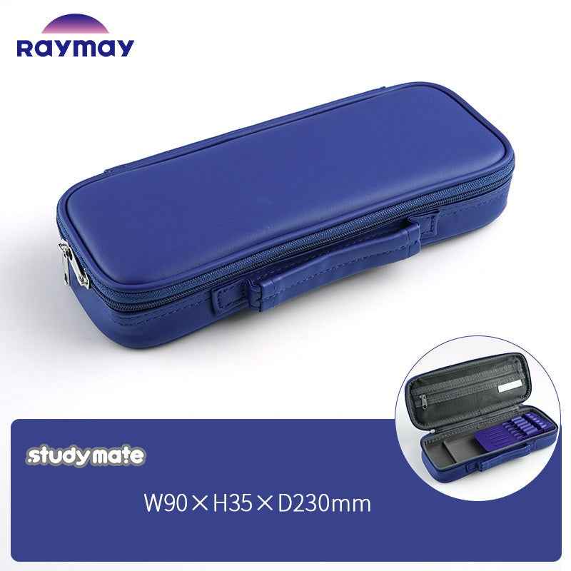 Raymay Studymate Topliner Pen Case - PU Leather Navy
