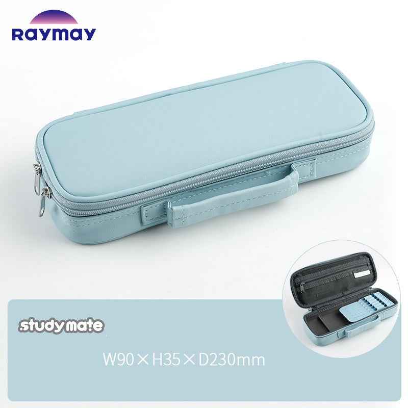 Raymay Studymate Topliner Pen Case - PU Leather Light Blue