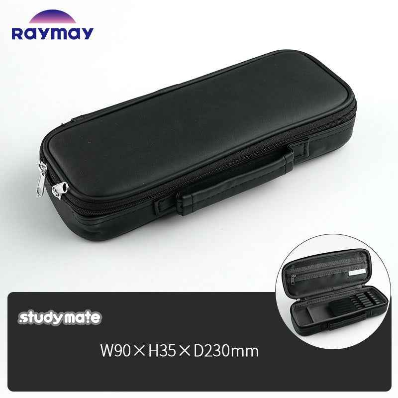 Raymay Studymate Topliner Pen Case - PU Leather Black