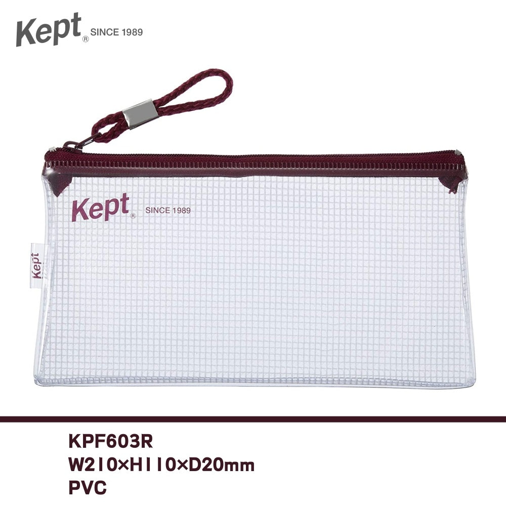 Raymey Fujii Pouch Kept PVC Mesh Pen Case Red