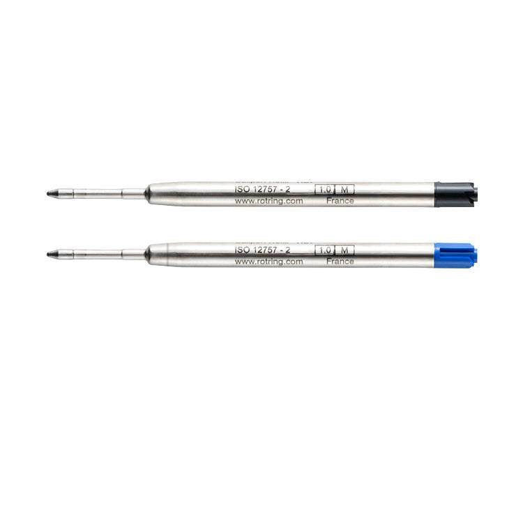 Rotring Giant Ballpoint Pen Refill - 1.0 mm - Black/Blue - Pack of 2