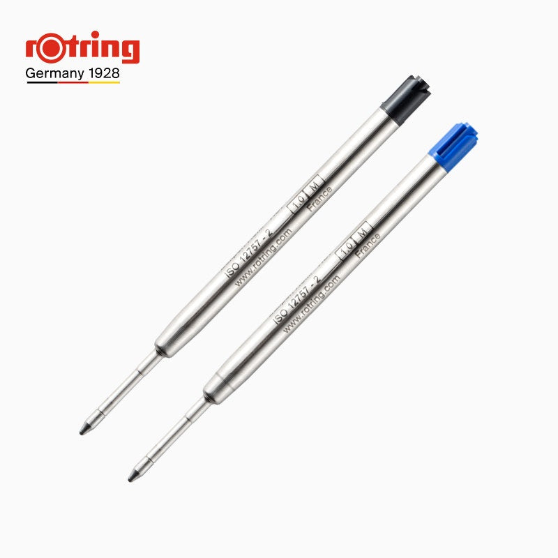 Rotring Giant Ballpoint Pen Refill - 1.0 mm - Black/Blue - Pack of 2 Black+Blue