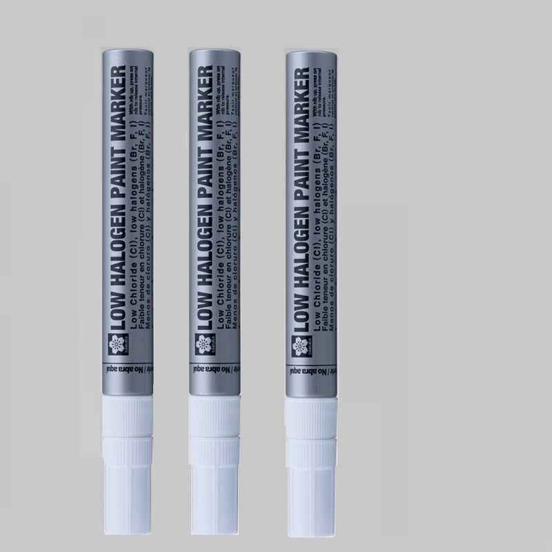 SAKURA Low Halogen Paint Marker Industrial Pen 3 Pack 3 White