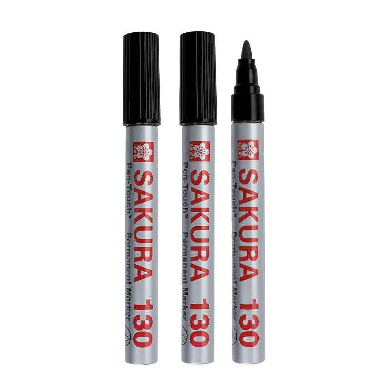 SAKURA Pen Touch 130 Permanent Marker Black/Red/Blue 3 Pack 3 Black