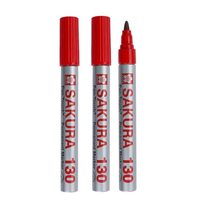 SAKURA Pen Touch 130 Permanent Marker Black/Red/Blue 3 Pack 3 Red