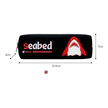 Seabed Shark Oxford Fabric Pencil Case Black