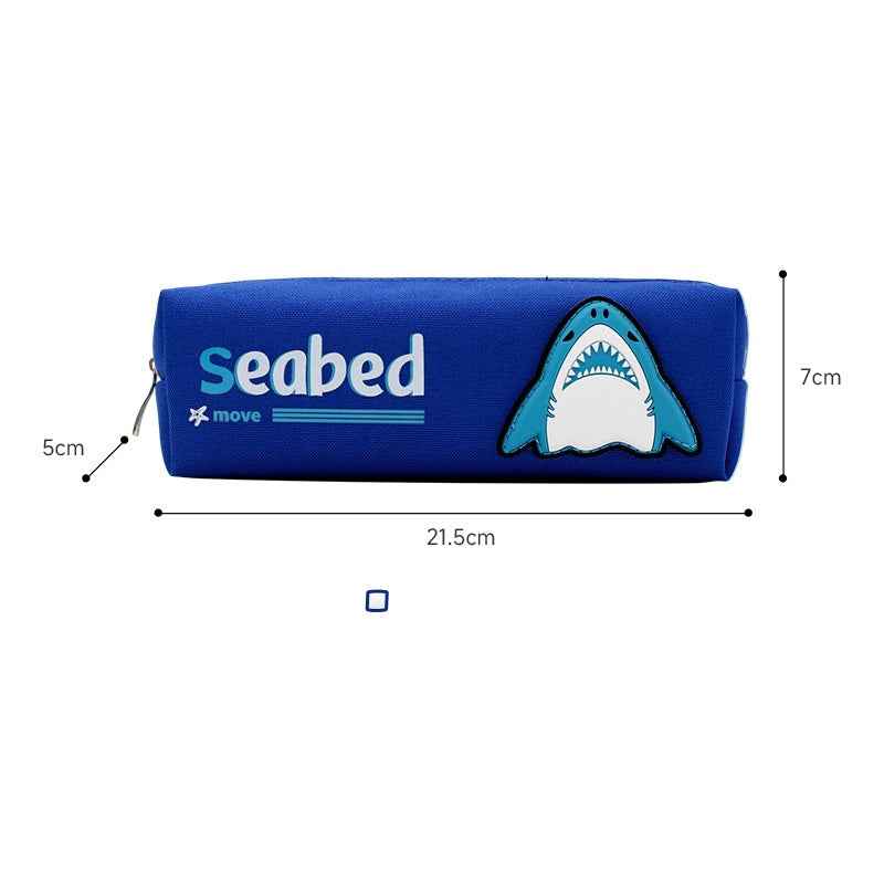 Seabed Shark Oxford Fabric Pencil Case Blue