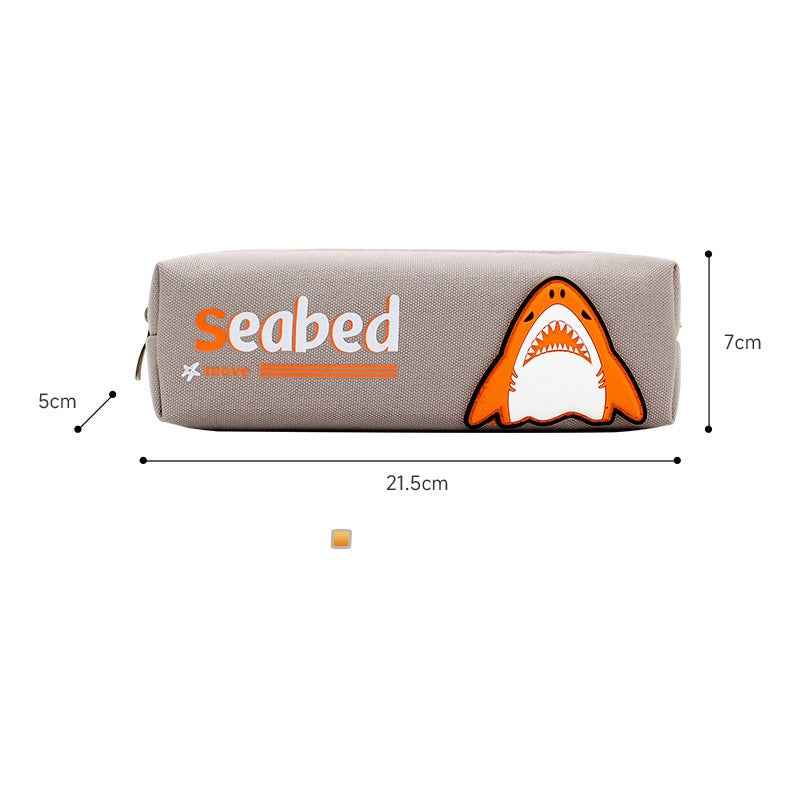 Seabed Shark Oxford Fabric Pencil Case Grey