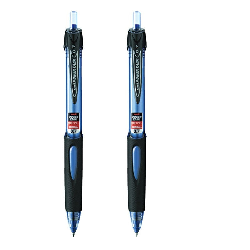 Uni Power Tank Pressurized Ballpoint Pen 0.7mm 2 Pack Blue